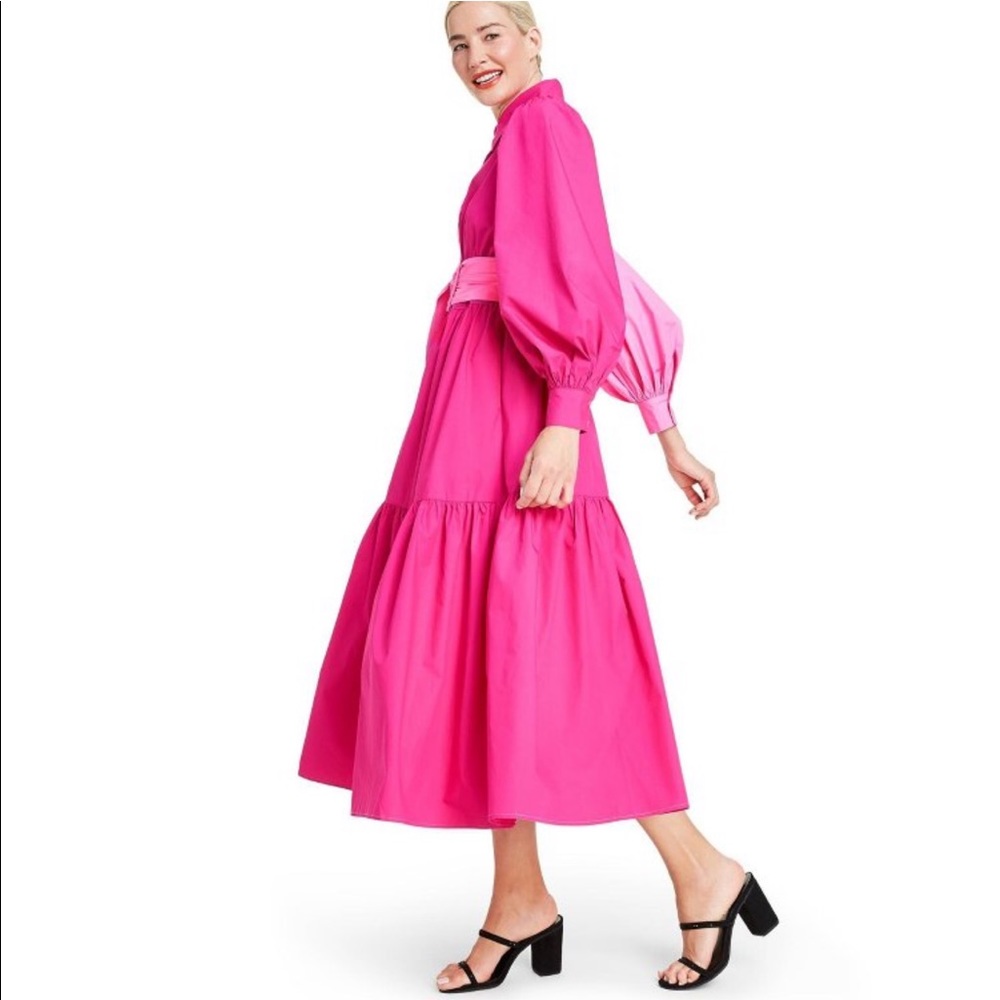 NWT Christopher John Rogers Pink Shirtdress Size 0 - Picture 3 of 4